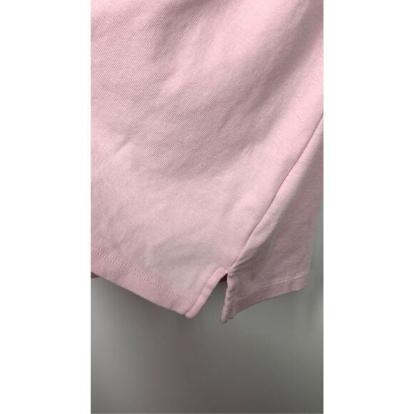 Talbots Women's Solid Cotton Split Neck Short Sleeve T-Shirt Pink Size Medium - Picture 3 of 7